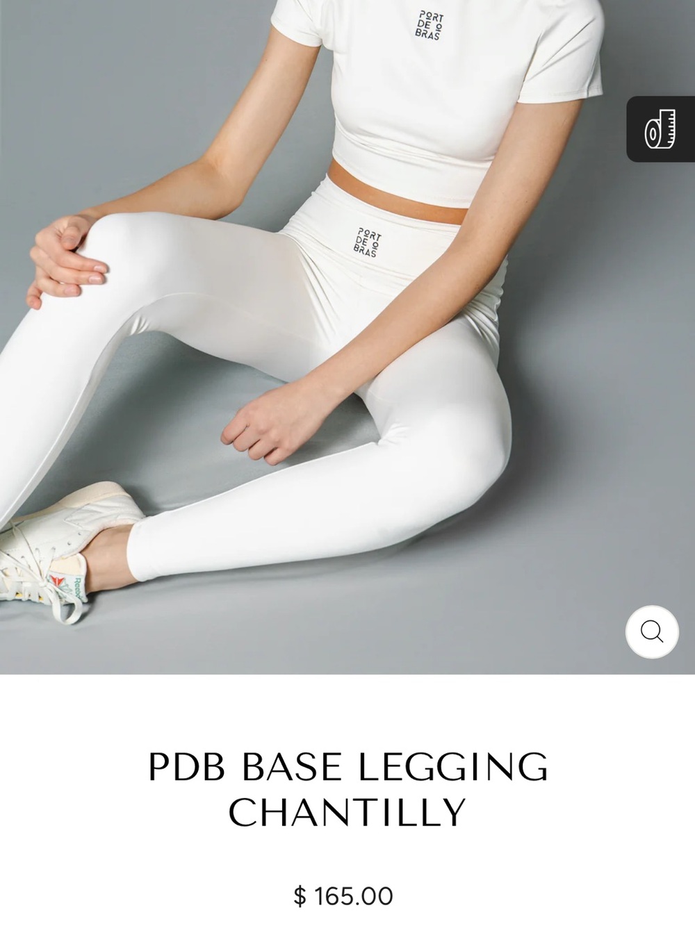 NWT Port De Bras PDB Base Legging CHANTILLY Ivory size XS